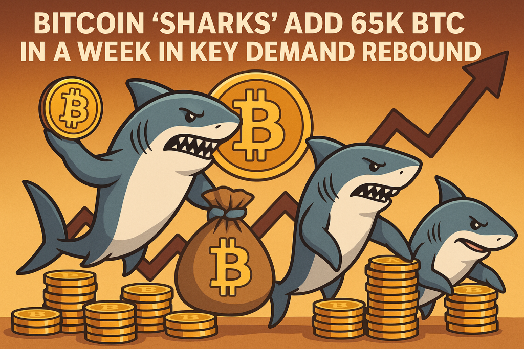 Bitcoin ‘Sharks’ Add 65K BTC in a Week in Key Demand Rebound Bitcoin 'Sharks' Add 65K BTC in a Week in Key Demand Rebound