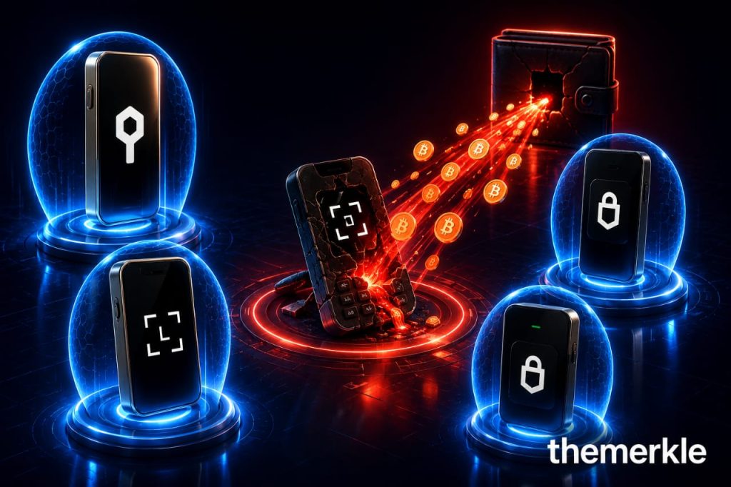 Bitkey, Ledger, Trezor, And Jade Reports Safe From $38 Million Coldcard Disaster The Merkle logo